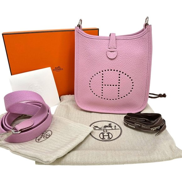 HERMES 2023 Evelyne TPM "Mauve Sylvestre" Pink Clemence Leather PHW - Picture 7 of 12